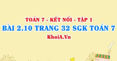 Bài 2.10 trang 32 SGK Toán 7 tập 1 Kết nối tri thức